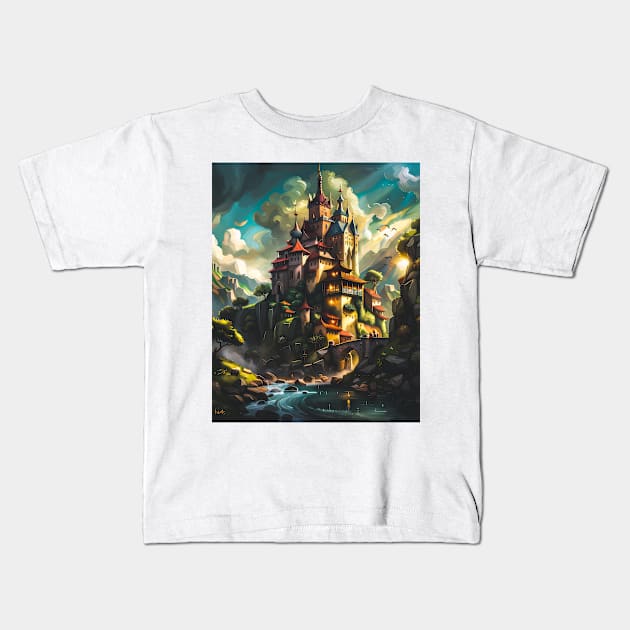 Terraced Castle Kids T-Shirt by Tankuss 